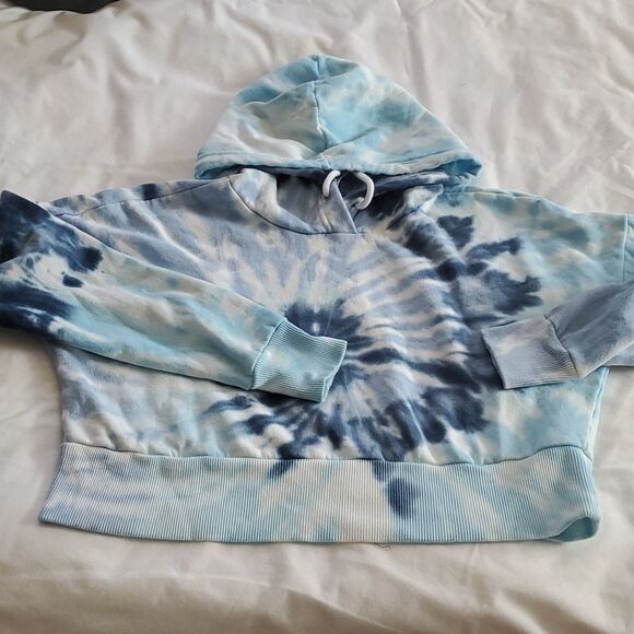 90 Degree By Reflex Tops - 90 DEGREE by Reflex cropped tie dyed pullover hooded sweatshirt size XS